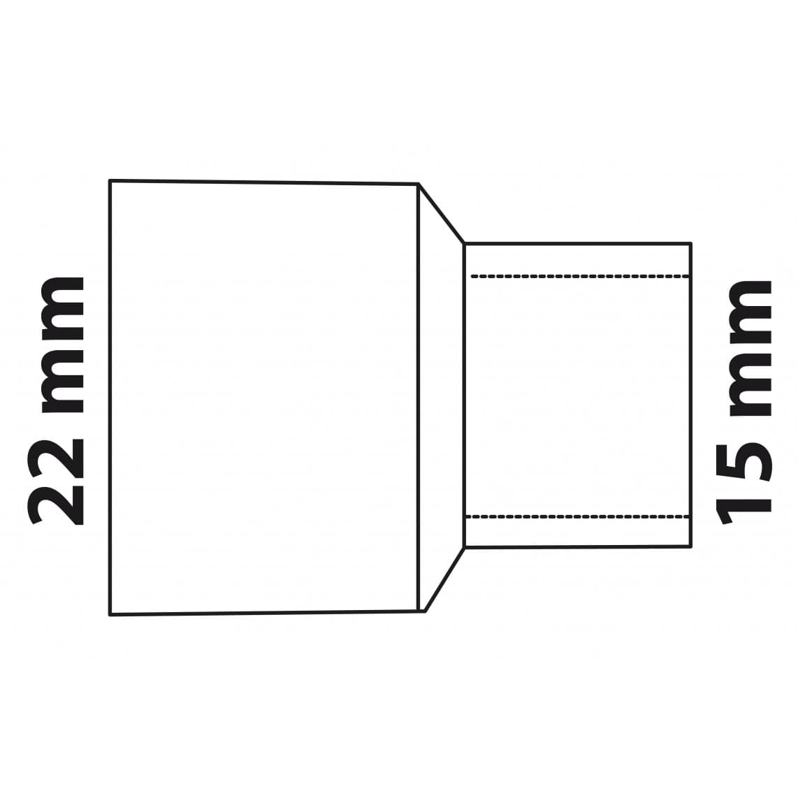 989074017 CU mamelon réducteur, vierge, 22 mmA x 15 mm, 1 manchon, (5243)