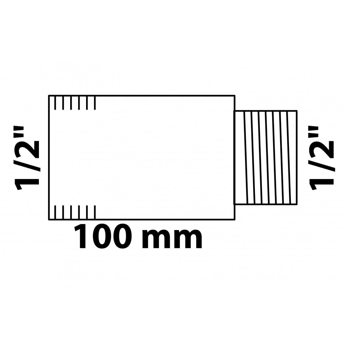 989317555 Tap extension, brass, 1/2" x 100 mm