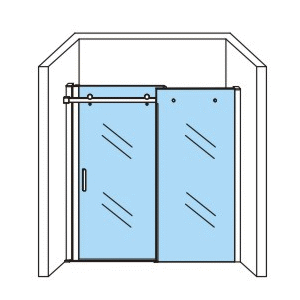 ALONI SCHUIFDEUR VOOR NIS - 1200 X 2000MM - CHROOM - HELDER GLAS