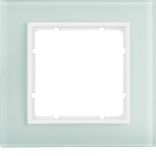 Plaque de recouvrement 1 poste Berker B.7 Verre, Blanc polaire