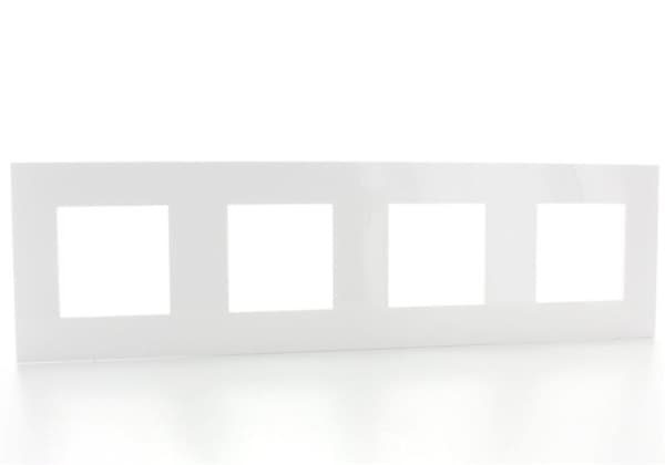 Valena plaque 4 postes horizontal - vertical entraxe 71mm Blanc Chrome