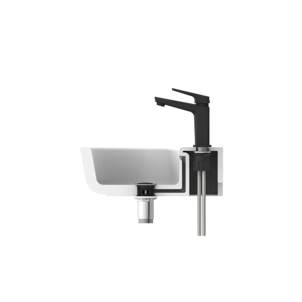 34016 RAVEN Mitigeur lavabo, noir mat