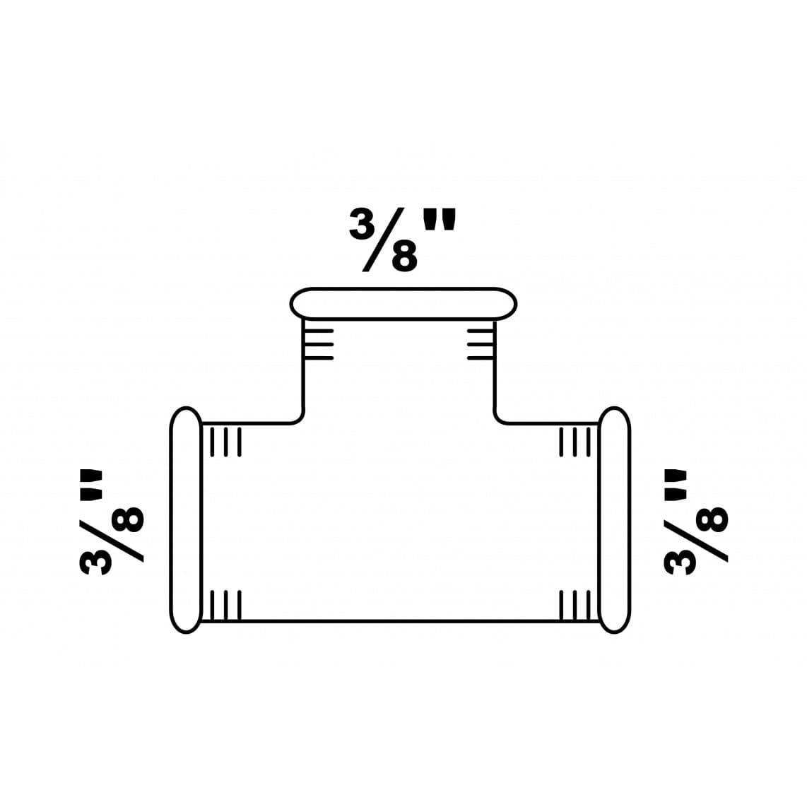 989730055 FM pièce en T, galvanisé, 3/8" F, (130)