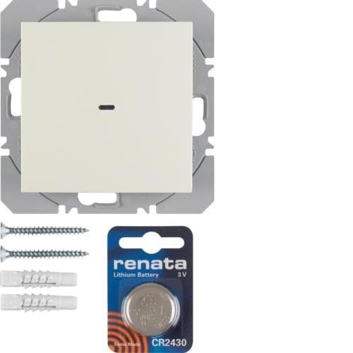 Bouton - poussoir simple à pile radio quicklink Knx S.1 / B.3 / B.7 Blanc brillant