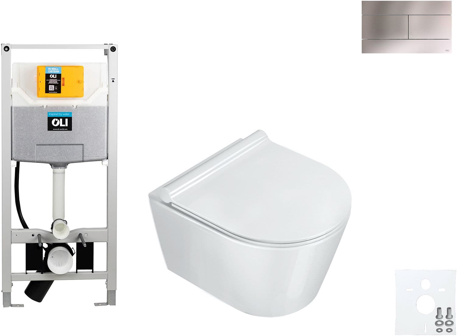 WALLFIX OLI WC SUSPENDU ZERO 46 CATALANO SLIM INOX