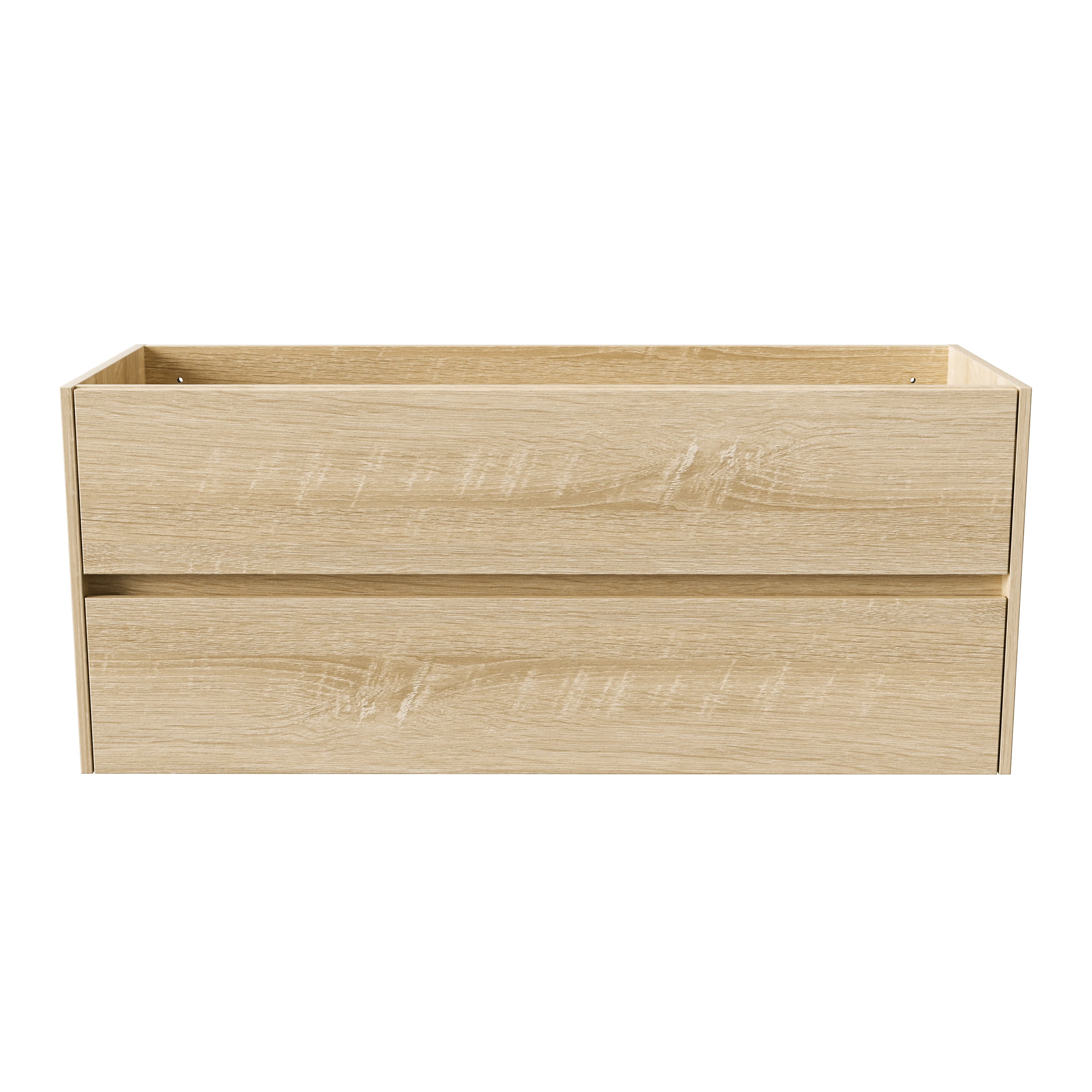 ALONI hayat meuble sous-vasque - 2 tiroirs - sans poignee - soft close – 119,5X50X45 cm - chêne