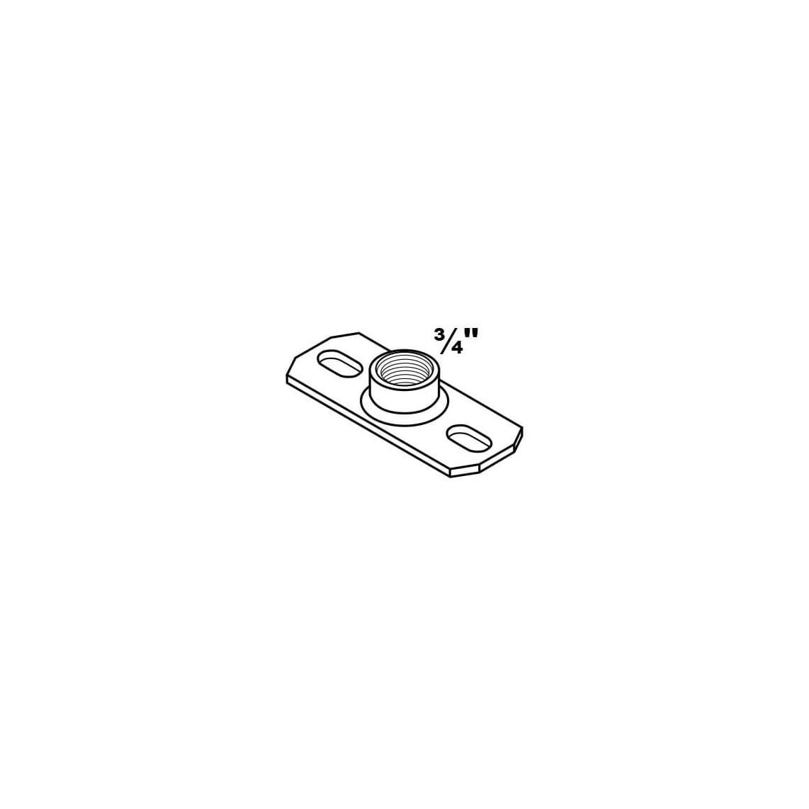973902155 plaque de base, 3/4", à 2 trous, manchon