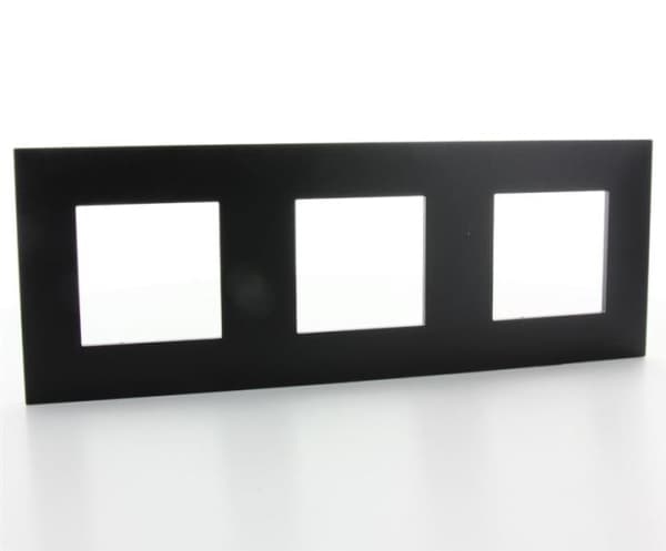 Valena plaque 3 postes horizontal - vertical entraxe 71mm Noir Cuivre