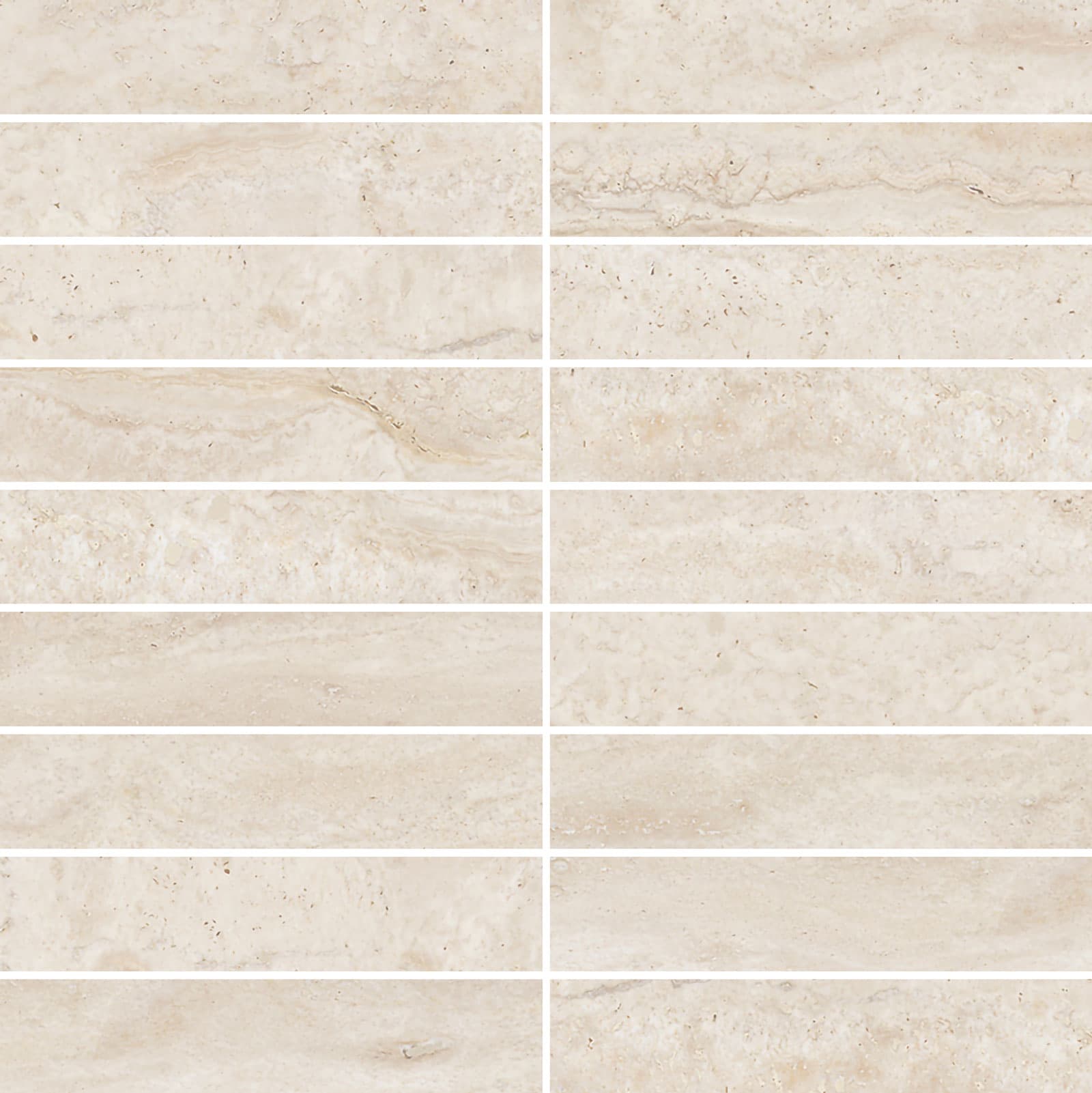MOSAICO TRAVERTINO POL ALMOND 30X30 (3X15)