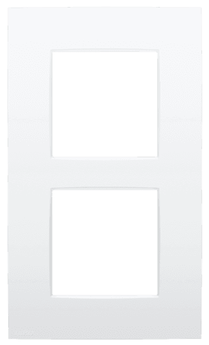 Plaque de recouvrement double, entraxe de 60 mm, verticale, couleur Niko Intense lunar white coated