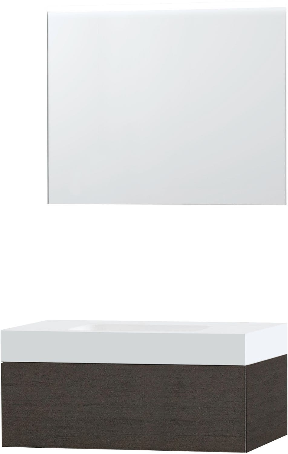 MEUBLE PURO SOLO WENGE 90 1 TIROIR SOLID PURO MIROIR