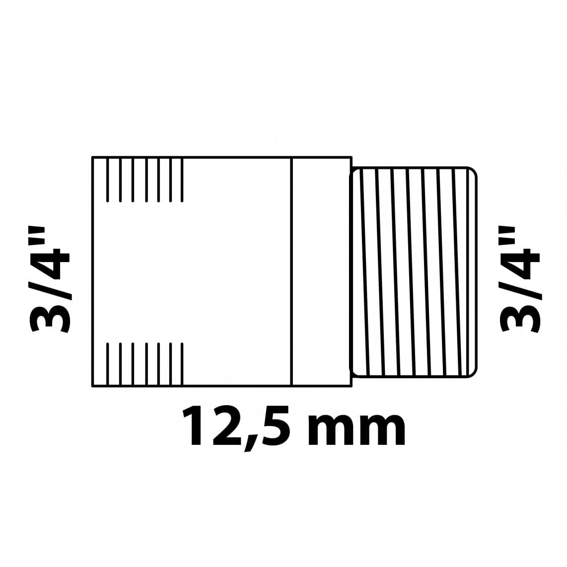988943213 Tap extension, red brass, 3/4" x 12,5 mm
