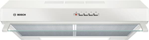 Hotte serie 4 sous-encastrable 60cm, Blanc, 3 niveaux, 350m³ / h, 72dB, boutons-poussoirs, 2 PC, Led