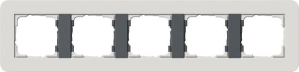 Cadre de finition Gira E3 Soft-Touch Gris clair avec cadre de support Anthracite Soft-Touch Gris