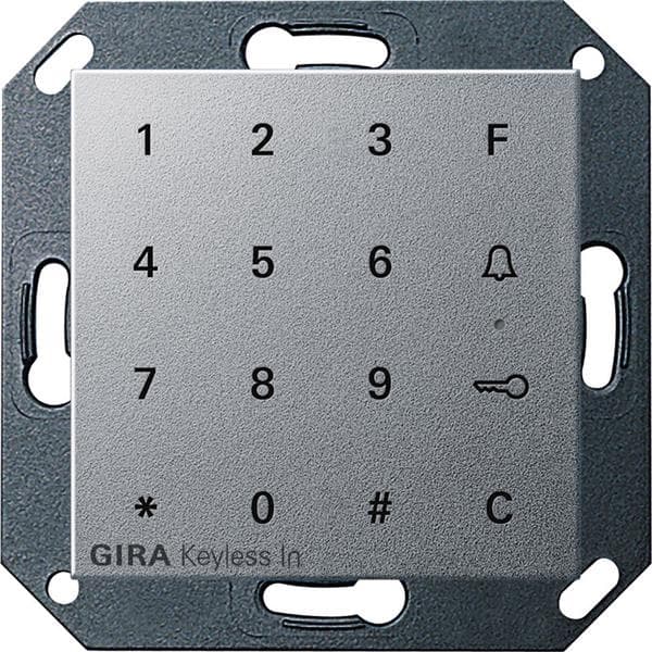 Clavier à code Gira Keyless In teinte Alu System 55 - clavier à code comme système de contrôle