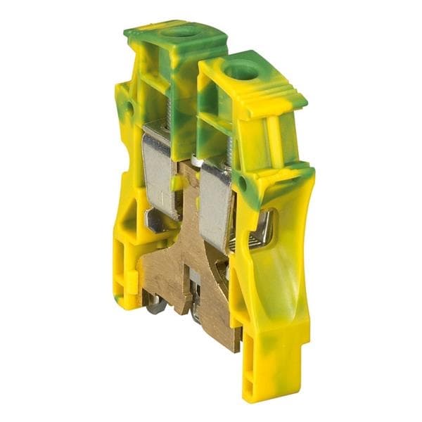 Bloc vis Vert / Jaune 16mm² Viking - pied métal - pas de 12mm