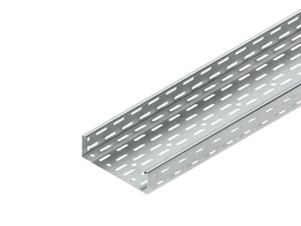 Goulotte de câbles perforée + 2 raccords rapides, longueur 3m, épaisseur 1mm, sendzimir