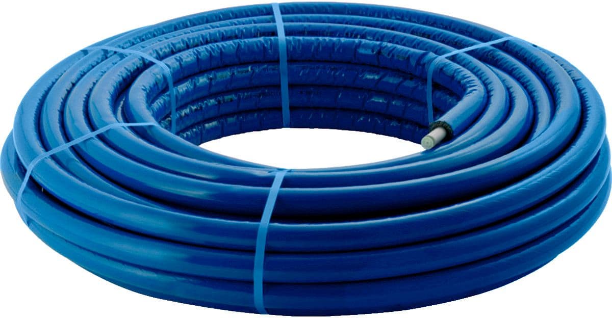 TUBE MULTICOUCHE + ISOLATION 6MM GEBERIT 16X2MM BLEU ROULEAU 50M FLOWFIT GEBERIT