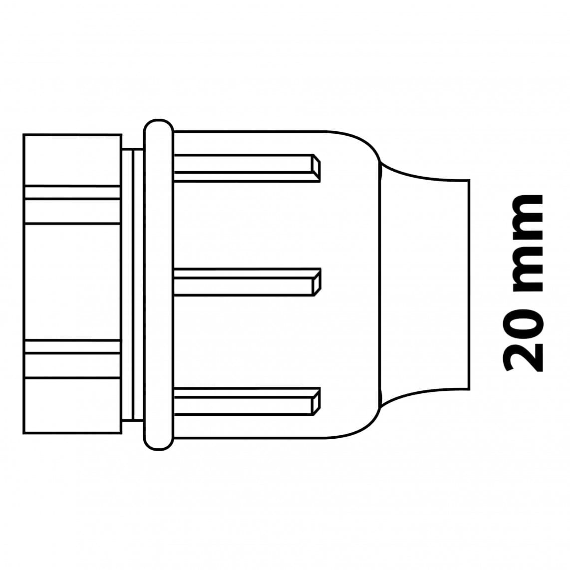 984846517 PP pièce d´extrémité, 20 mm, raccord à serrer pour PEHD/socarex