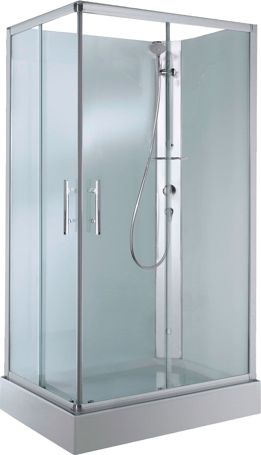 CABINE DOUCHE DESCO COLLECTION EN VERRE 100-80 AVEC PORTE COULISSANTE+THERMOSTAT COIN DROITE