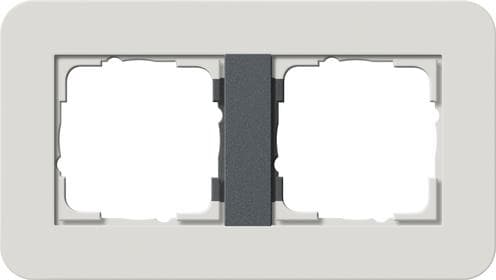 Cadre de finition Gira E3 Soft-Touch Gris clair avec cadre de support Anthracite Soft-Touch Gris