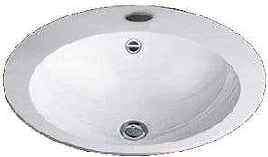 VASQUE A ENCASTRER EB.0600H 600X500MM +TROU ROBINET/TROP-PLEIN BLANC