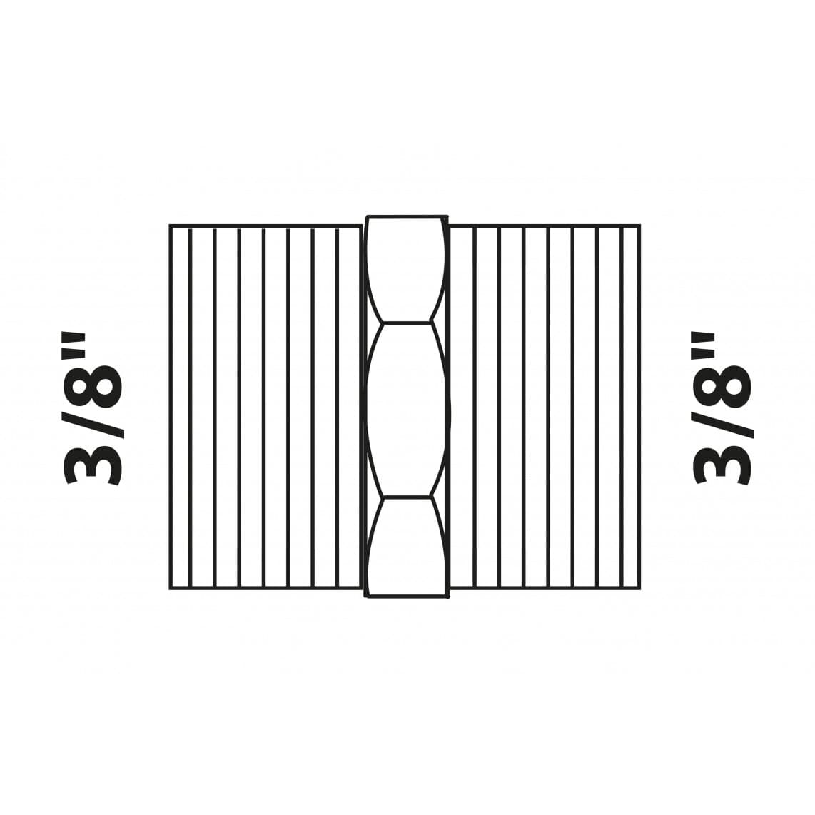 988951155 BR mamelon double, vierge, 3/8" M, (3280)