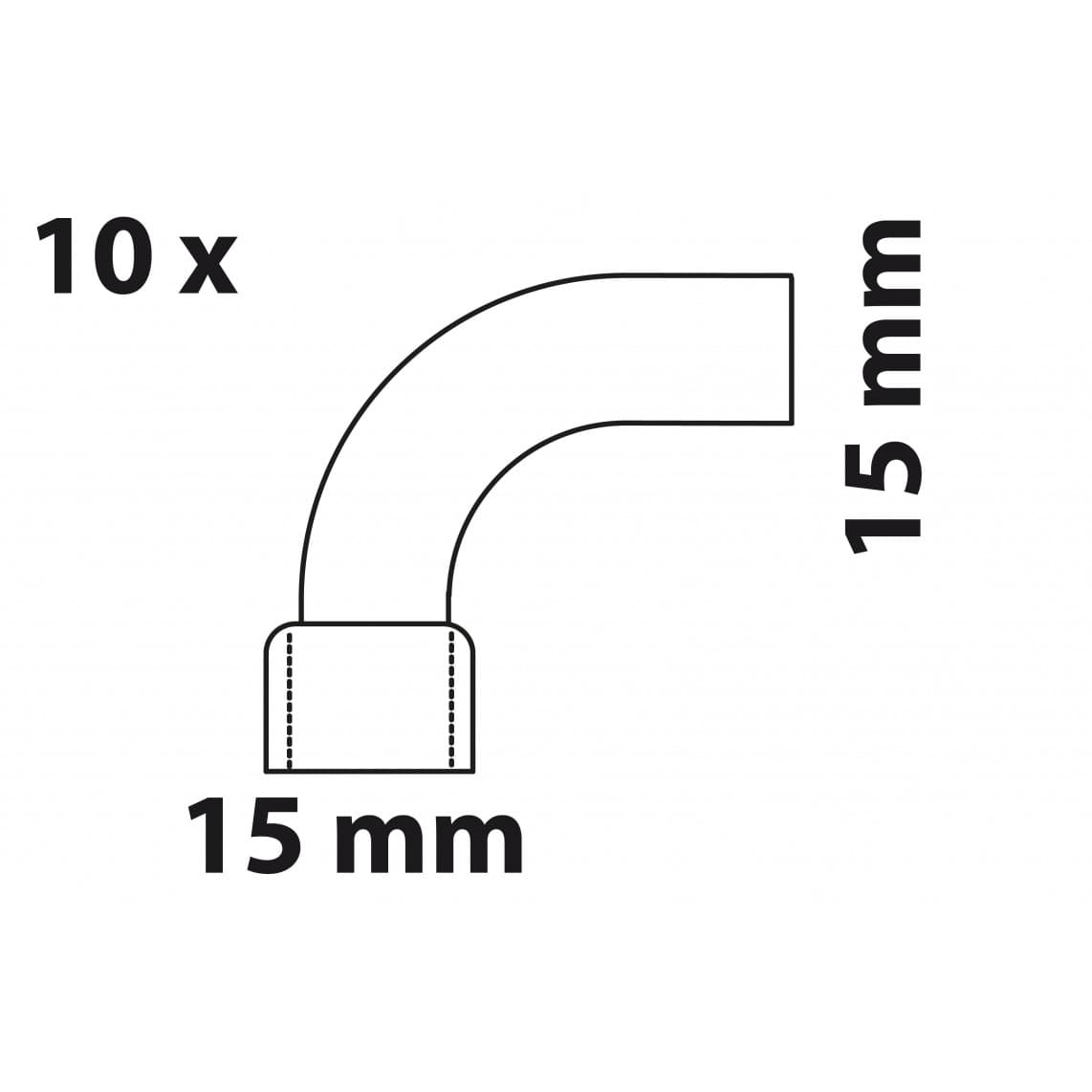 989027655 CU arc 90°, vierge, 15 mm, 1 manchon, (5001a) (10x)