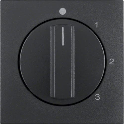 Enjoliveur avec bouton rotatif pour interrupteur 3 paliers avec position 0 S.1 / B.3 / B.7 Anthrac
