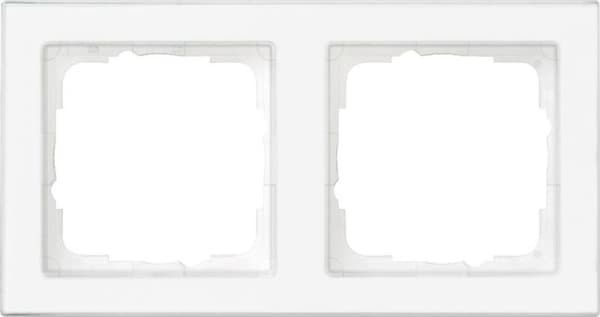 Cadre de finition Gira E2 entièrement inscriptible Blanc satiné transparent / Blanc pur -