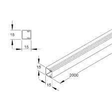 Goulotte hauteur 15 largeur 15mm longueur = 2m Gris clair