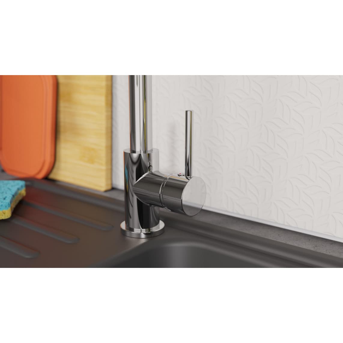 NI183ESCR-PR LEON Sink mixer, chrome, with pull-out sprayer