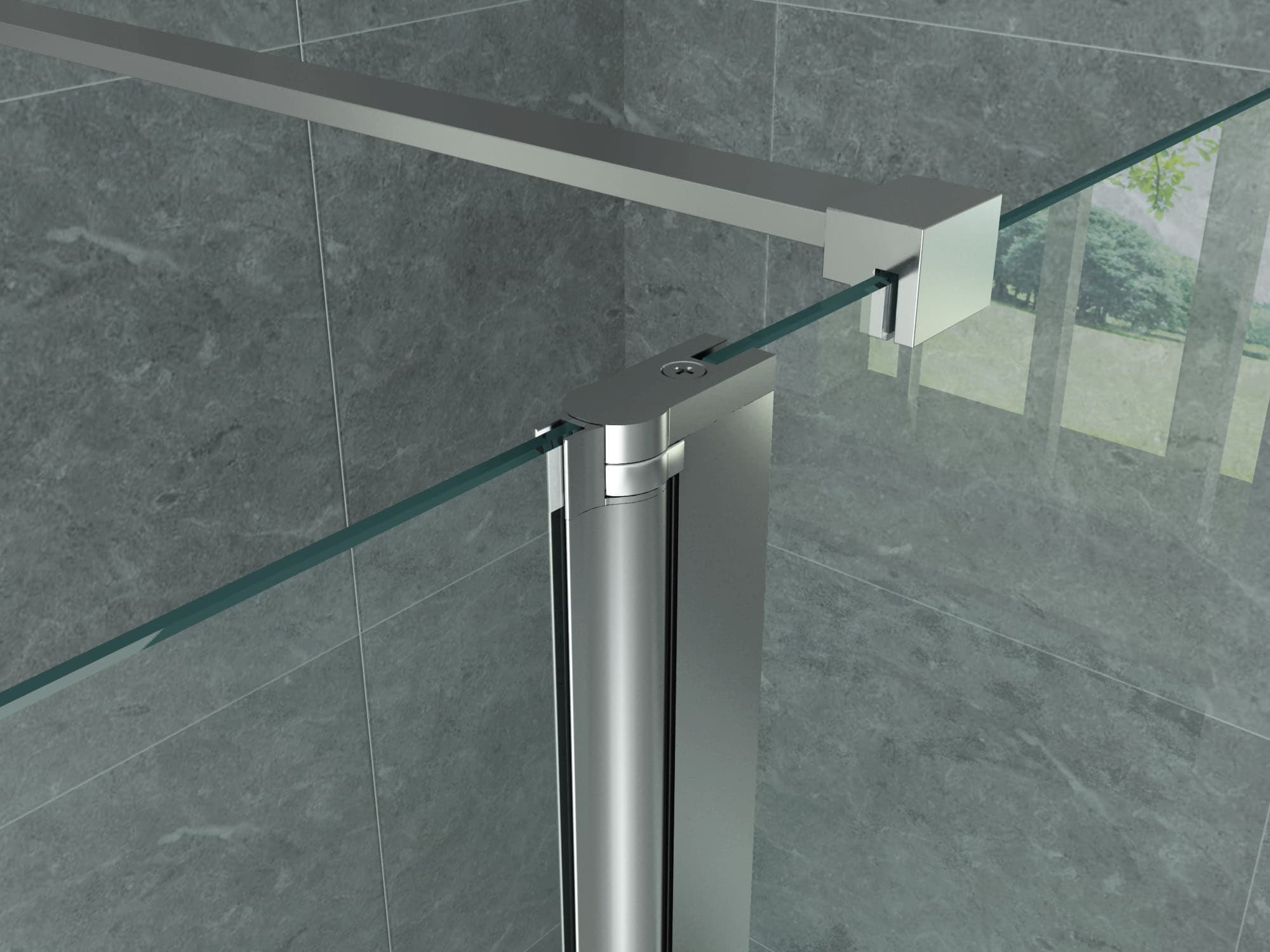 ALONI PAROI LATÉRALE POUR DOUCHE À L’ITALIENNE – PIVOTANTE - 300X2000MM - CHROME-VERRE CLAIR