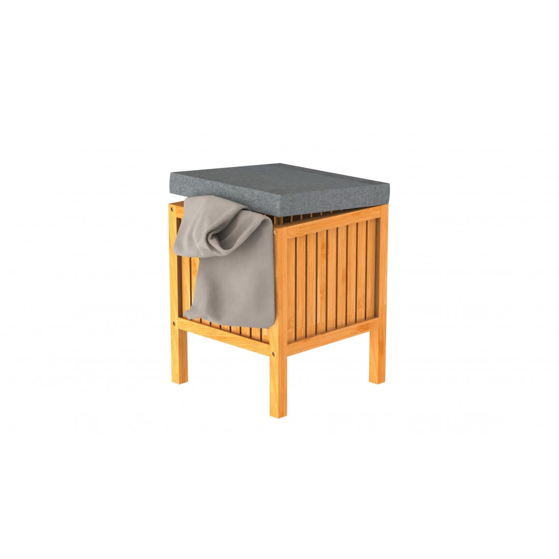 BMBA02-WKBH Bambou Panier à linge avec coussin