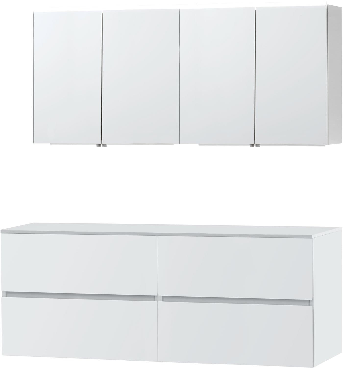 MEUBLE MOLTO BLANC 160 POUR LAVABO A POSER SOLID ARMOIRE TOILETTE