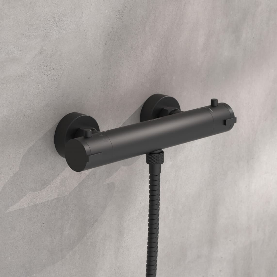 52526NL LONDON Mitigeur thermostatique de douche, noir mat