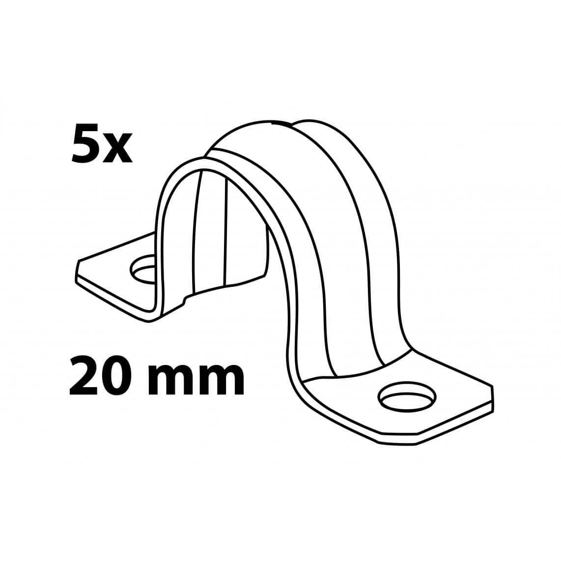 973801555 collier pour tube, galvanisé, 20 mm (5x),