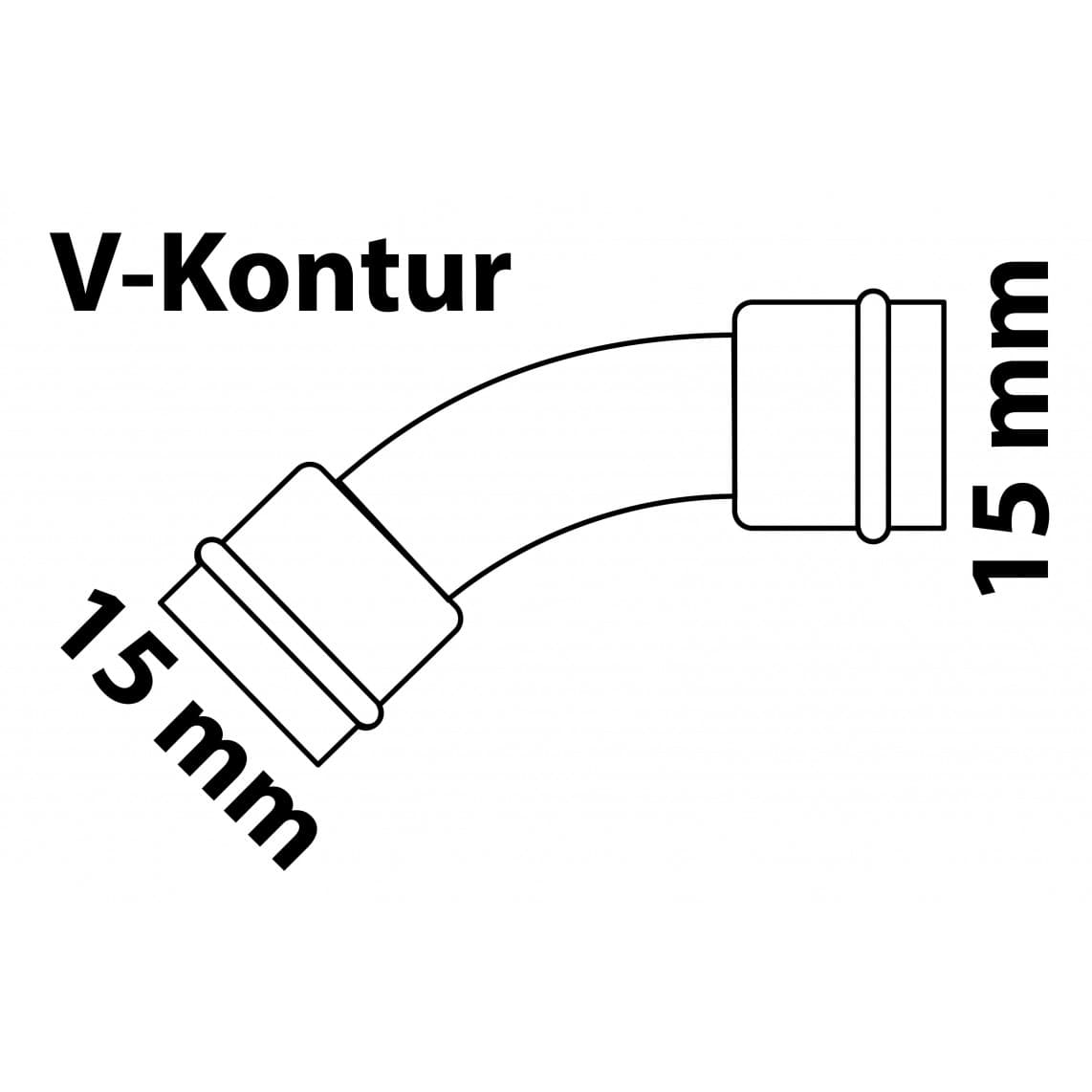 988612254 CU arc 45°, vierge, 15 mm, 2 manchons, (P5041)
