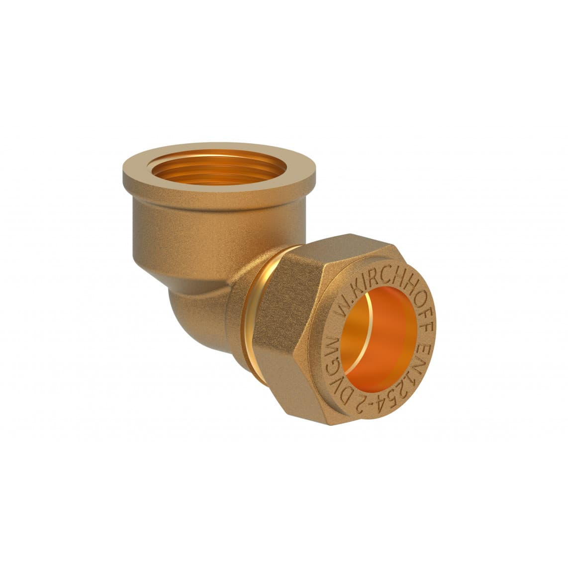989452117 LT coude 90°, vierge, 15 mm x 1/2" F, raccord à serrer pour tube en cuivre