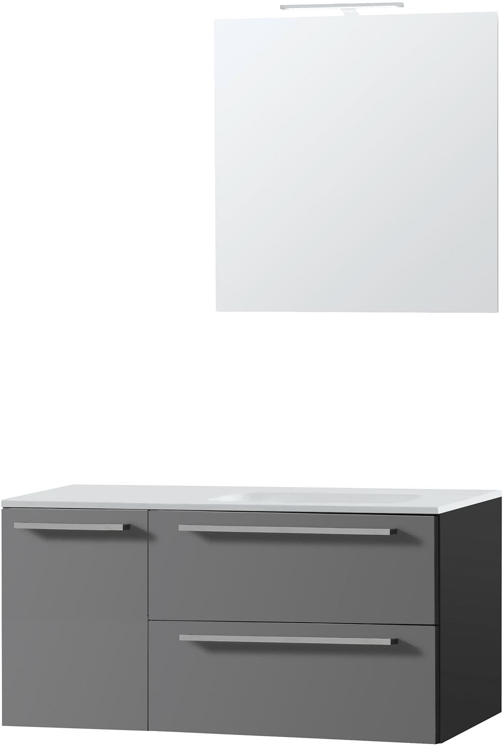 MEUBLE COMBO UNI ARDOISE 105 DROITE SOLID MIROIR