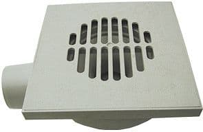SIPHON DE SOL PP 40 +GRILLE NICOLL 150-150MM GRIS