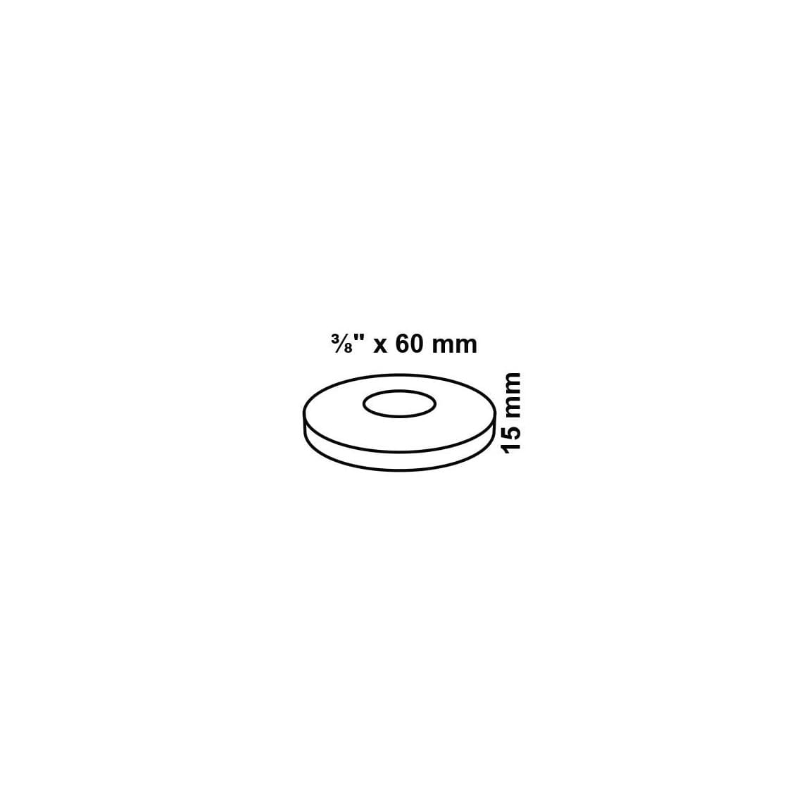 988131248 kraanrozet, chroom, 3/8" x 60 mm x 15 mm