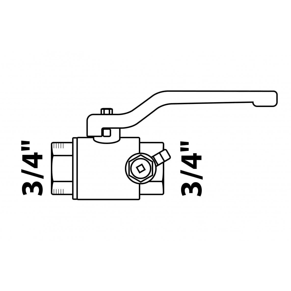 988596248 Ball valve, nickel, 3/4" female, with drainage