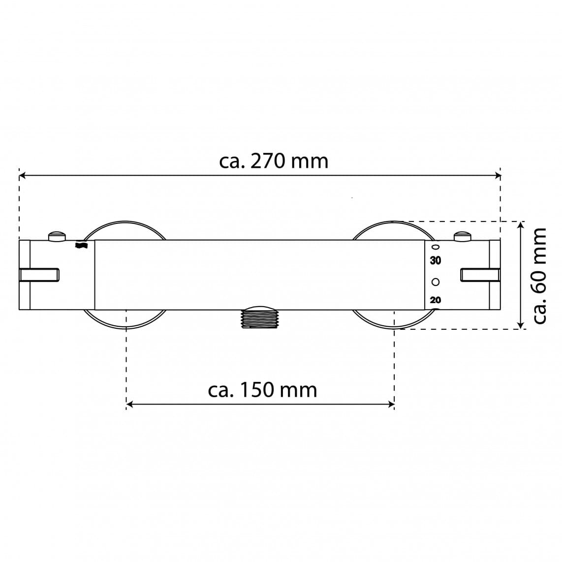 CLT168ACR CLAUDIO Thermostatische douchekraan, chroom