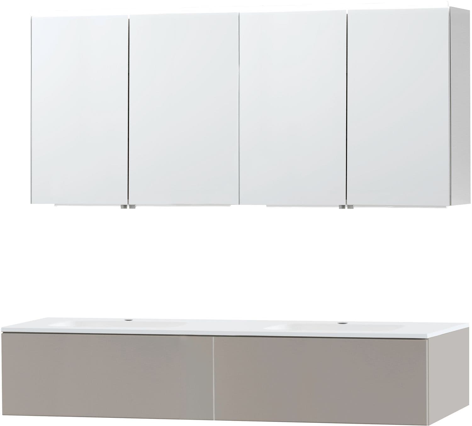 MEUBLE PURO DUO GRIS 160 1 TIROIR MARBRE SYNTHETIQUE ARMOIRE TOILLETTE