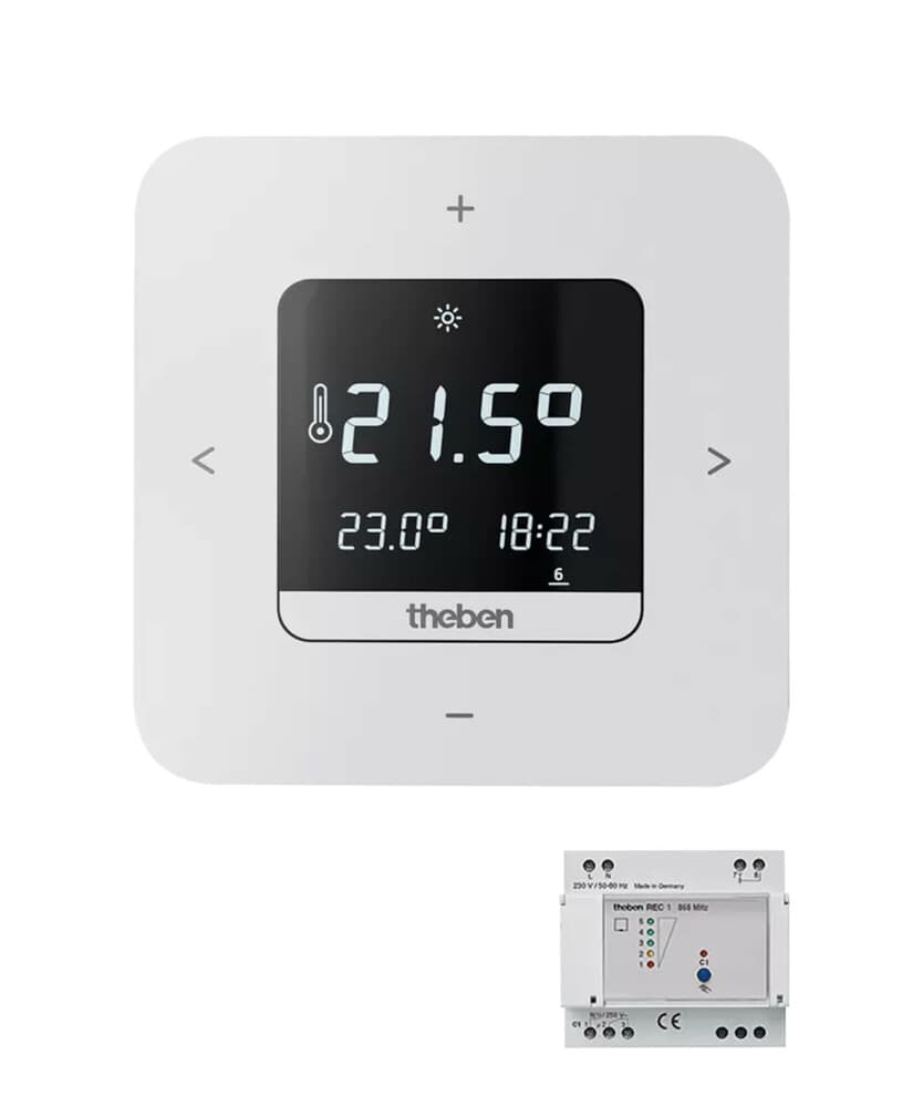 Theben RAM 813 top3 HF set1 thermostat programmable digital sans fil - blanc