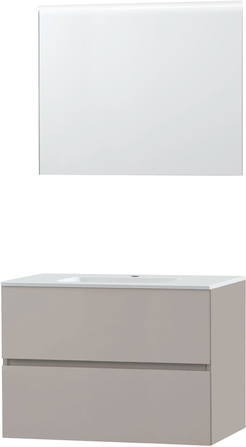 MEUBLE MOLTO POUDRE GRIS 90 MARBRE SYNTHETIQUE MIROIR