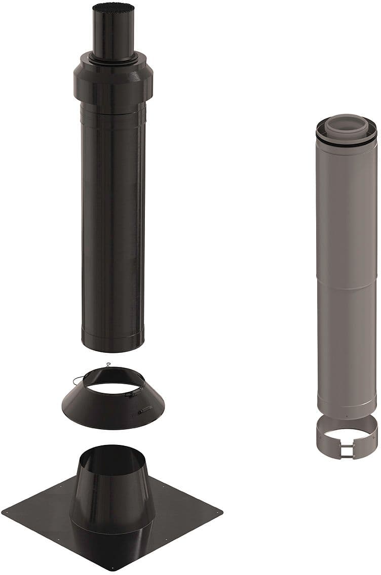 KIT TOIT INCLINE CLV INOX NOIR 125/200 UBBINK