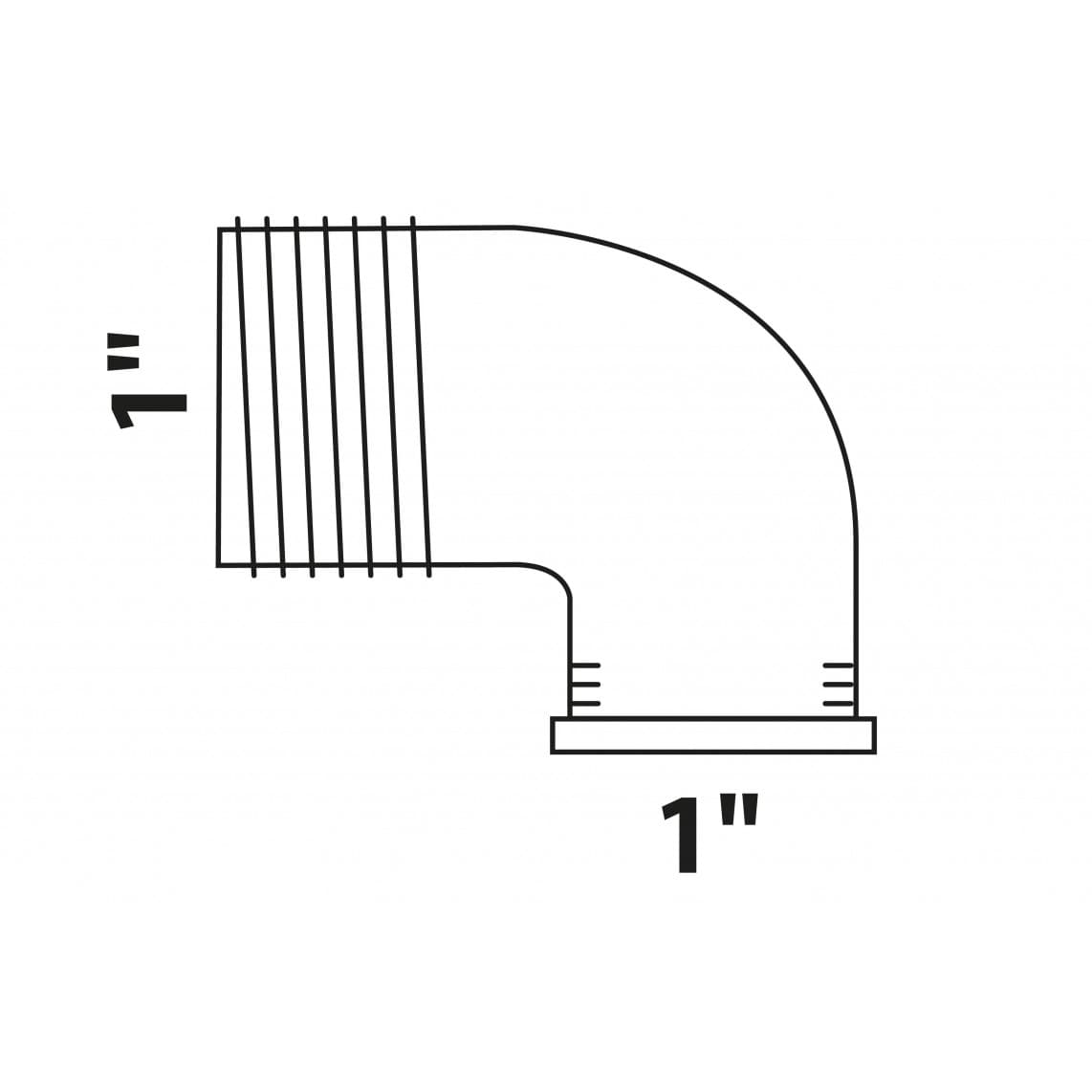 988956413 BR coude 90°, vierge, 1" F x 1" M, (3092)