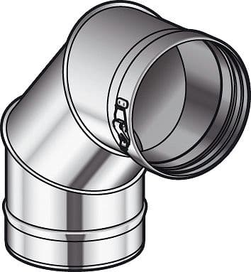 COUDE A SIMPLE PAROI INOX 90° CONDENSEUR POUJOULAT 100MM